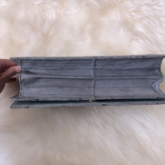 Eel skin leather vintage clutch with strap. Unbranded - Picture 8 of 12